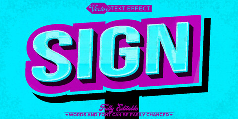 Turquoise Sign Vector Editable Text Effect Template