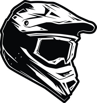 black motocross helmet with goggles