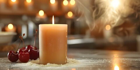 Factors to Consider When Making Candles at Home. Concept Types of wax, fragrance, wicks, containers, safety measures - obrazy, fototapety, plakaty