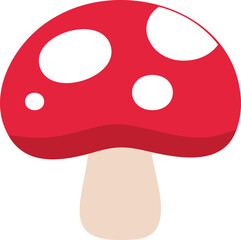 Poison red mushroom with white dot fungus icon.