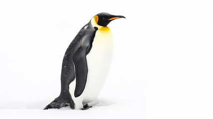 Fototapeta premium Adorable Penguin in the Snow isolated on a white background