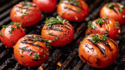 Grilled tomatoes on the grill