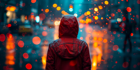 Fototapeta premium Mystical Landscape: Enigmatic Figure in the Emotive Scene