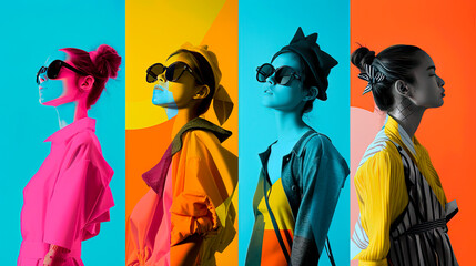 Vibrant and Stylish: Fashion Forward Models in Colorful Photoshoot