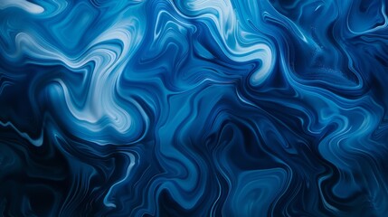 Fototapeta premium Blue swirling liquid art pattern