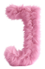 Fototapeta premium PNG Fur letter J pink white background accessories.