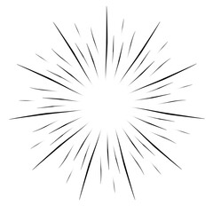 Hand drawn retro sunburst rays design elements