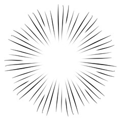 Hand drawn retro sunburst rays design elements