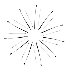 Obraz premium Hand drawn retro sunburst rays design elements