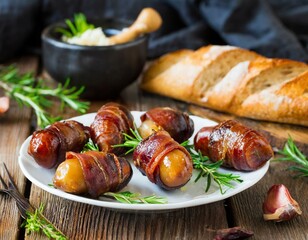 Datteln im Speckmantel