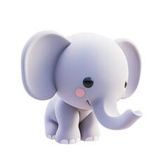 Obraz premium Cute baby elephant icon 3d rendering . ai generative