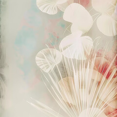 Abstract delicate background. Ethereal plants. Soft pastel colors.