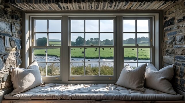 A Sash Window Invites a Fresh Summer Breeze Indoors