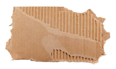 Piece of torn cardboard on a white background. Torn cardboard isolate