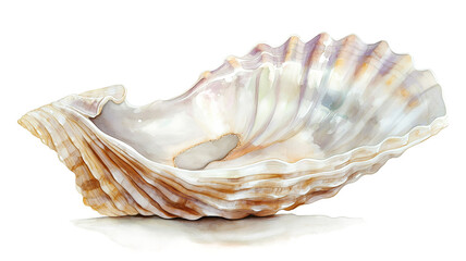 Beautiful Hand Painted Pearl Shell isolated on a transparent background