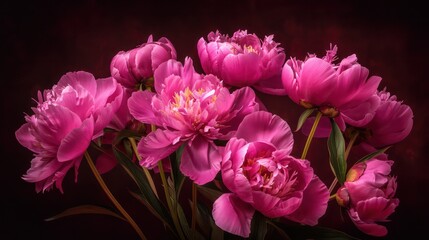 Obraz premium Close up of a blooming pink peony