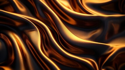 Graceful Golden Silk Waves in Luxurious Texture Display.