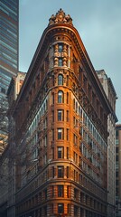 Obraz premium Curvilinear Building Edge: A Glimpse into the World of Geometric Abstraction