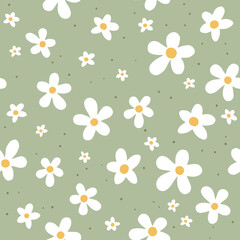 Obraz premium Seamless pattern with abstract flowers random. Vector background