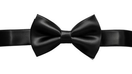 Black bow tie isolated on a transparent background