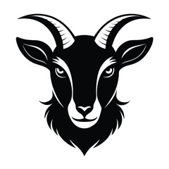 Goat head logo icon vector silhouette 
