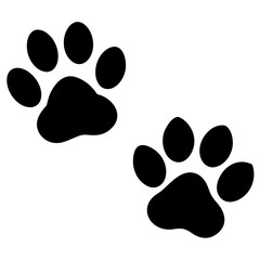 Dog and cat paw vector silhouette an white background