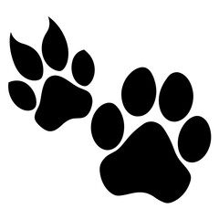 Dog and cat paw vector silhouette an white background