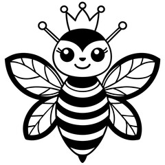 A vibrant and cheerful illustration featuring a kawaii style bee