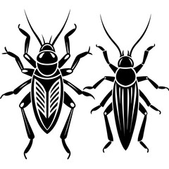 Cricket insect icon vector silhouette