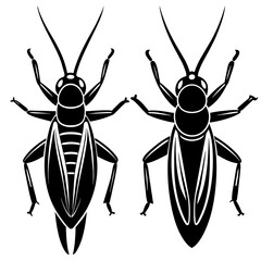 Cricket insect icon vector silhouette