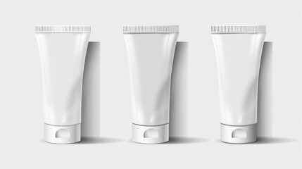 A vector illustration displays a white tube mockup suitable for cream, toothpaste, gel, sauce, paint, or glue. This packaging collection provides versatility for various products.
