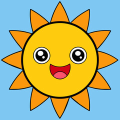 Happy sun vector illustration 