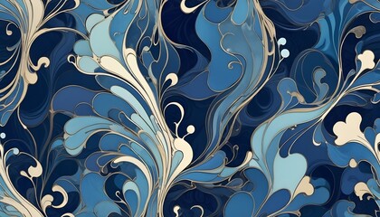 Clear Plain Shiny Warm Soft Vintage Bokeh Cloudy Wave Like Geometric Blue Background or Texture