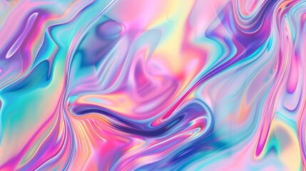 Obraz premium A vector abstract holographic background reminiscent of the 80s-90s era, featuring a trendy blend of pastel and neon colors. Suitable for various creative projects.