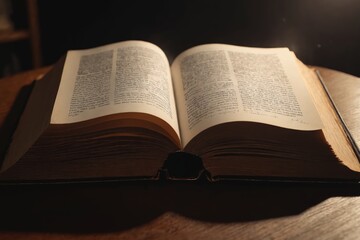 Obraz premium Intimate Reading Space with Open Book Under Soft Yellow Light