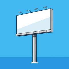 blank billboard on blue sky