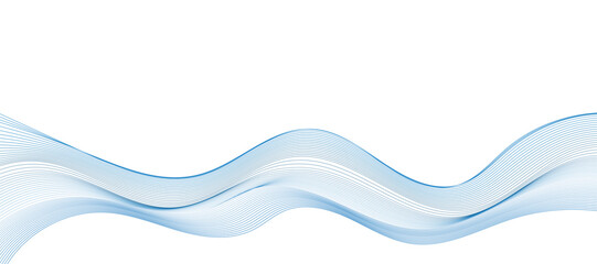 Abstract vector modern background with blue wavy lines and particles.