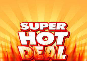 Hot Deal, Hot Price, Hot Icons, Hot Logo, Hot deal logo design with burning fire vector
