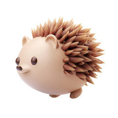 cute hedgehog 3d render. cute hedgehog cartoon character . transparent background. ai generative