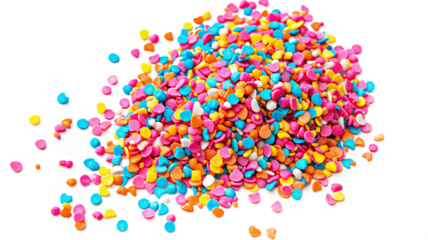 Bright Confetti Sprinkles isolated on a transparent background