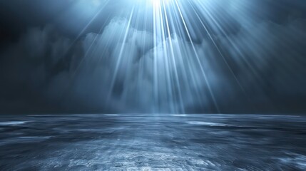 Obraz premium Universal abstract gray blue background with beautiful rays of illumination. Light interior wall for presentation