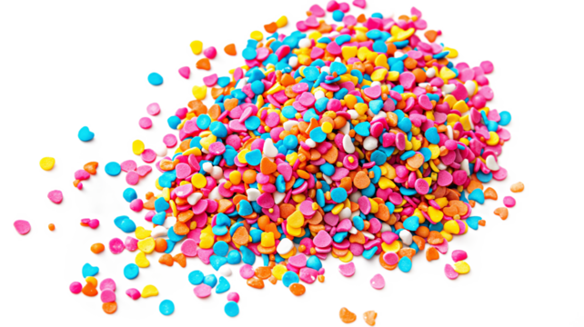 Bright Confetti Sprinkles isolated on a transparent background