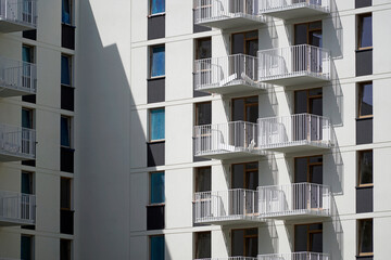Modern multistorey building with balconies