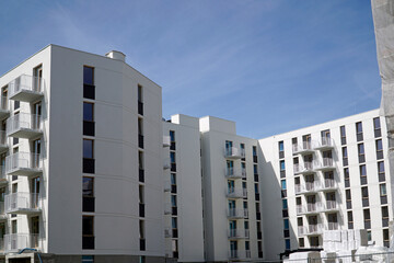 Modern multistorey building with balconies