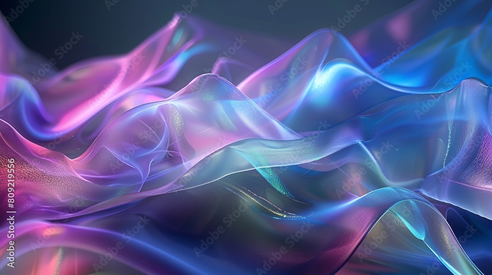 Wall mural an ethereal abstract design showcasing iridescent colors refracting through a 3d glass texture again