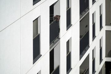 Modern multistorey building with balconies