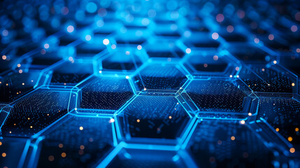 Abstract High-Tech Network Design in Blue and White
