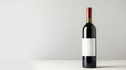 Wine bottle with a blank label, customizable space, isolated on white background 