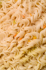 Delicious Asian dish rice noodles or udon with vegetables, spices and herbs