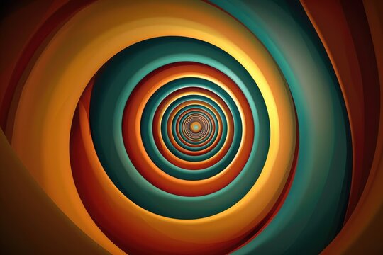 Hypno Spiral. Abstract Art Animation of a Rotating Spiral in Ascending Colors on Circular Background
